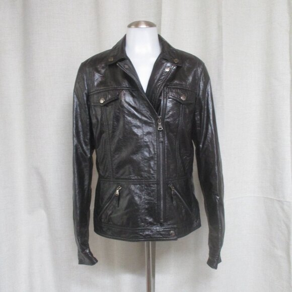 Dolce & Gabbana Jackets & Blazers - * SALE * D&G DOLCE & GABBANA black patent Lambskin leather Designer moto jacket